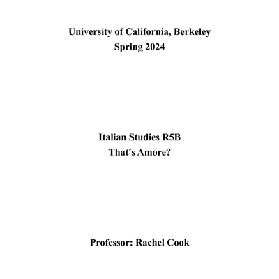 Italian Studies R5B - Spring 2024