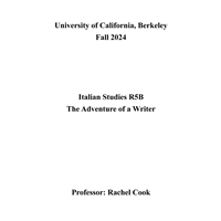 Italian Studies R5B - Fall 2024