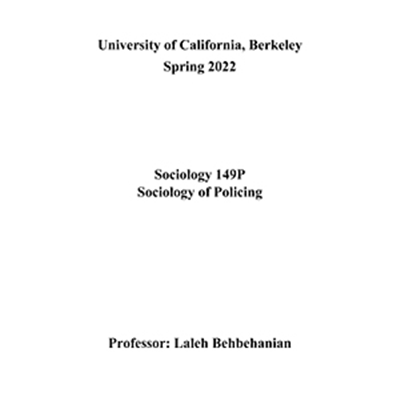 Sociology 149P - Spring 2022