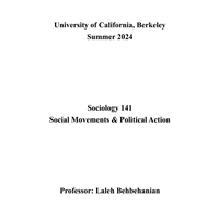 Sociology 141 - Summer 2024