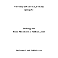 Sociology 141 - Spring 2024